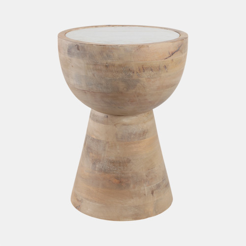 Sagebrook Home 18x13" Hourglass Marble Top Accent Table Wht/blnd Wishlist Create New