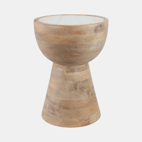 Sagebrook Home 18x13" Hourglass Marble Top Accent Table Wht/blnd Wishlist Create New