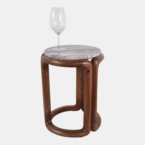 Sagebrook Home 18x14" Mrble Top Inlay Wood Accent Table Ivry/brwn Wishlist Create New