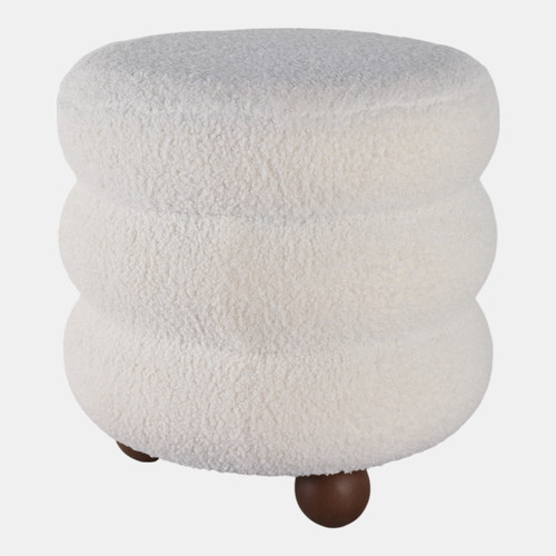 Sagebrook Home 18x18" Ribbed Teddy Ottoman W/ Ball Feet Ivory Wishlist Create New