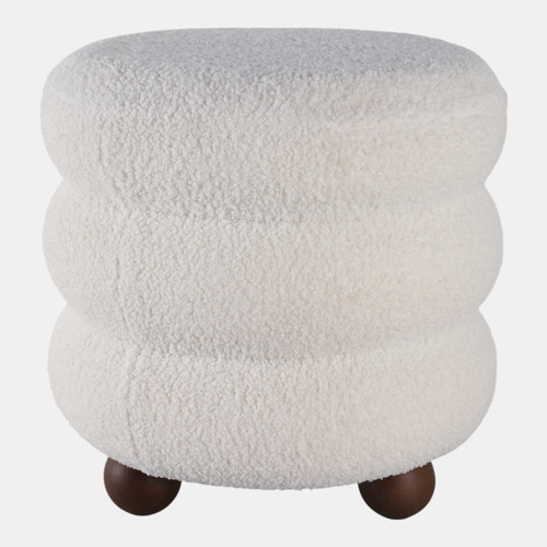Sagebrook Home 18x18" Ribbed Teddy Ottoman W/ Ball Feet Ivory Wishlist Create New