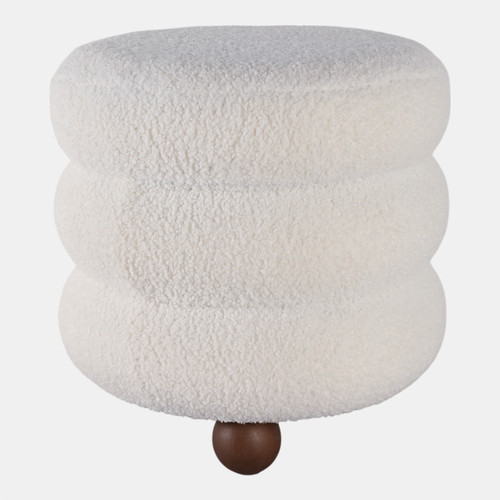 sagebrook home 18x18" Ribbed Teddy Ottoman W/ Ball Feet Ivory Wishlist Create New