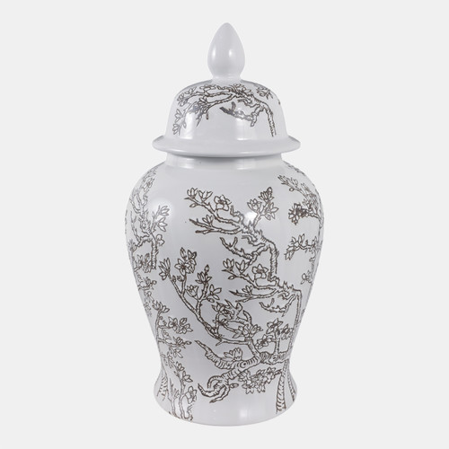 sagebrook home 18x9" Cherry Blossom Temple Jar White/ Brown Wishlist Create New