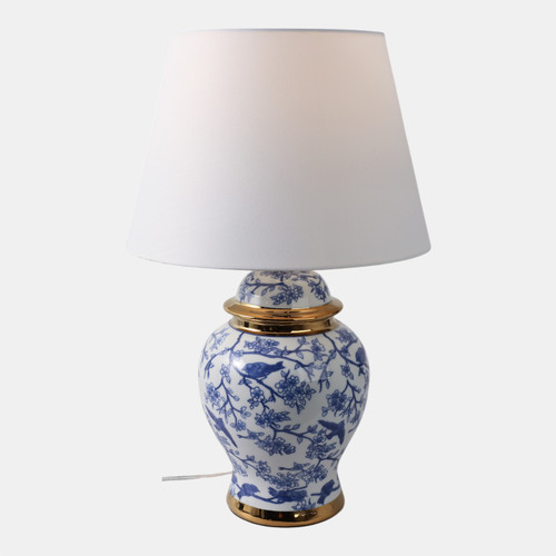 Sagebrook Home 19" Chinoiserie Birds Table Lamp Gold Trim White/ Wishlist Create New