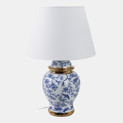 Sagebrook Home 19" Chinoiserie Birds Table Lamp Gold Trim White/ Wishlist Create New