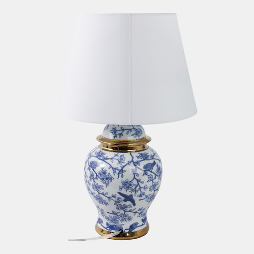 Sagebrook Home 19" Chinoiserie Birds Table Lamp Gold Trim White/ Wishlist Create New
