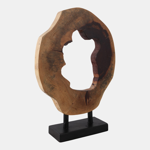 Sagebrook Home 19x14" Open Wood Disc On Stand Brown/black Wishlist Create New