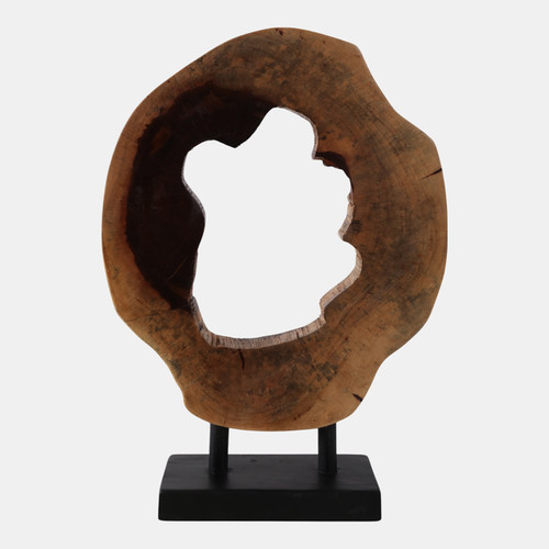 Sagebrook Home 19x14" Open Wood Disc On Stand Brown/black Wishlist Create New