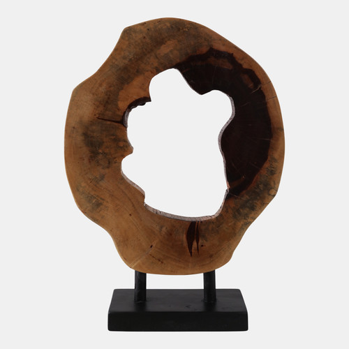 sagebrook home 19x14" Open Wood Disc On Stand Brown/black Wishlist Create New