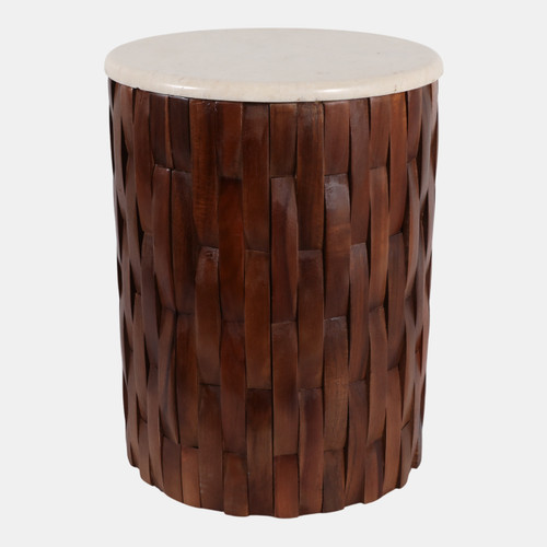 Sagebrook Home 19x14" Woven Teak Base Accent Table Ivory/brown Wishlist Create New