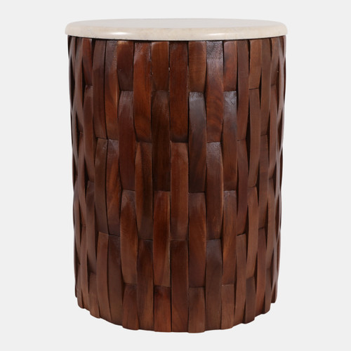 Sagebrook Home 19x14" Woven Teak Base Accent Table Ivory/brown Wishlist Create New