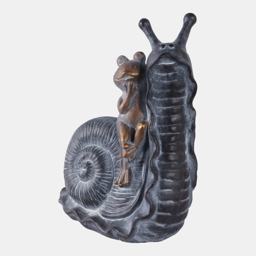 Sagebrook Home 19x15" Gold Frog On Snail Grey Wishlist Create New