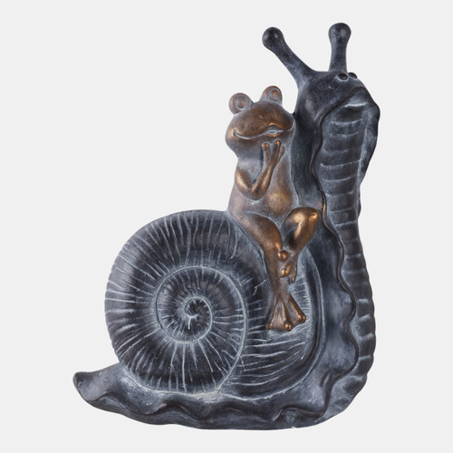 sagebrook home 19x15" Gold Frog On Snail Grey Wishlist Create New