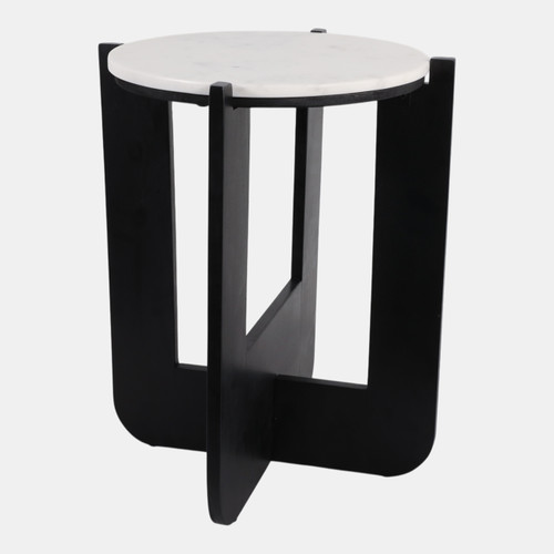 Sagebrook Home 19x16" Criss-cross Marble Top Accent Table Wht/blk Wishlist Create New