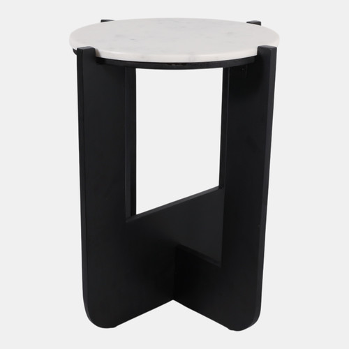sagebrook home 19x16" Criss-cross Marble Top Accent Table wht/blk Wishlist Create New