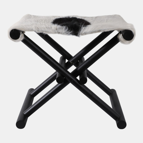 Sagebrook Home 19x16" Hair On Hide Cow Print Stool Black/white Wishlist Create New