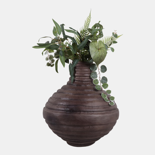 Sagebrook Home 19x18" Ridged Paper Mache Balloon Vase Brown Wishlist Create New