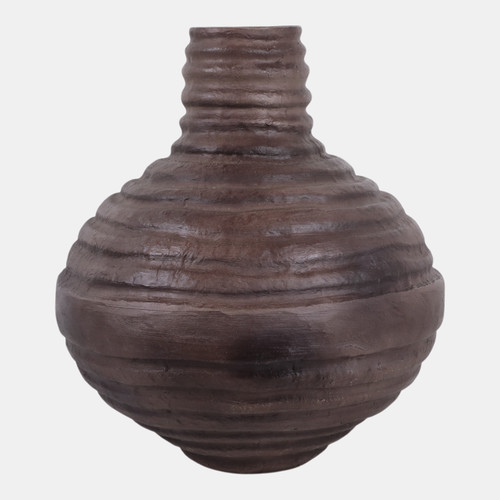 Sagebrook Home 19x18" Ridged Paper Mache Balloon Vase Brown Wishlist Create New