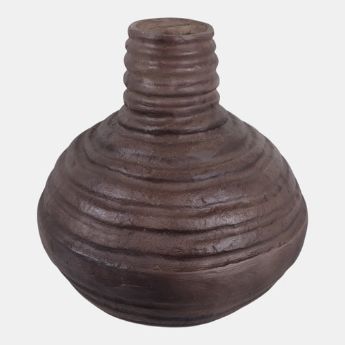 Sagebrook Home 19x18" Ridged Paper Mache Balloon Vase Brown Wishlist Create New
