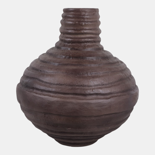 sagebrook home 19x18" Ridged Paper Mache Balloon Vase Brown Wishlist Create New