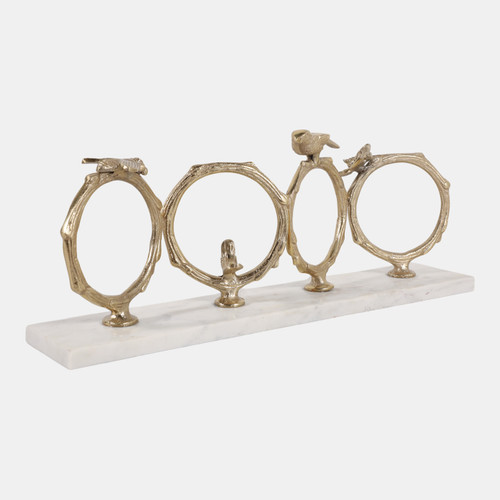 Sagebrook Home 19x9" Birds On Branch Rings Champagne/ White Wishlist Create New