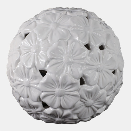 Sagebrook Home 1o" Flower Cut-out Garden Orb White Wishlist Create New