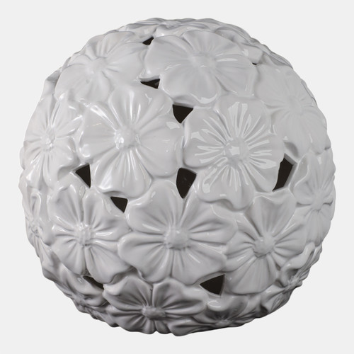 Sagebrook Home 1o" Flower Cut-out Garden Orb White Wishlist Create New
