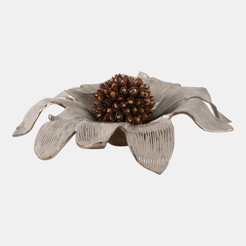 Sagebrook Home 20" Blooming Flower Metal Bowl Ivory/gold Wishlist Create New