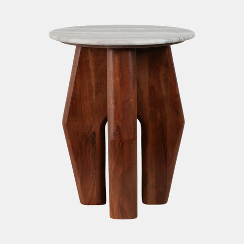 Sagebrook Home 20" Curved Legs Accent Table Marble Top Brown Wishlist Create New