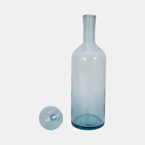 Sagebrook Home 20" Glass Bottle With Stopper Light Blue Wishlist Create New