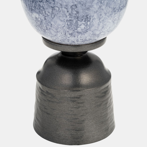 Sagebrook Home 20" Glass Vase W/metal Base Blue Wishlist Create New