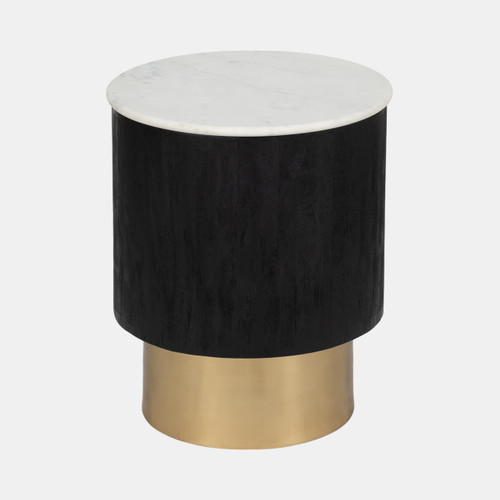 sagebrook home 20" Gold Pedestal Accent Table Marble Top Wht/blk Wishlist Create New