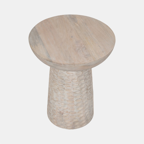 Sagebrook Home 20" Hammered Base Wood Accent Table White Wash Wishlist Create New