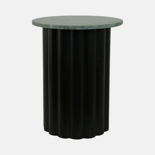 Sagebrook Home 20" Large Ribbed Accent Table Marble Top Blk/grn Wishlist Create New
