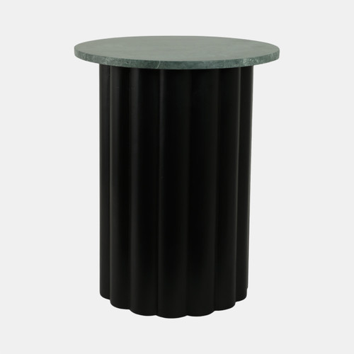 Sagebrook Home 20" Large Ribbed Accent Table Marble Top Blk/grn Wishlist Create New
