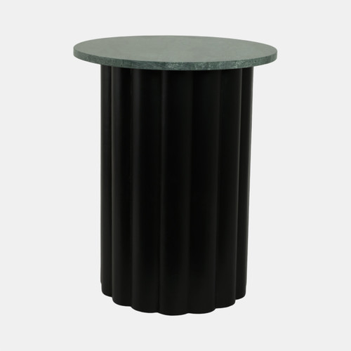 Sagebrook Home 20" Large Ribbed Accent Table Marble Top Blk/grn Wishlist Create New