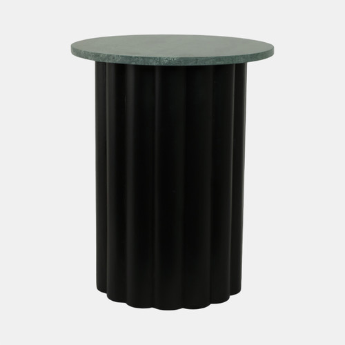 sagebrook home 20" Large Ribbed Accent Table Marble Top Blk/grn Wishlist Create New