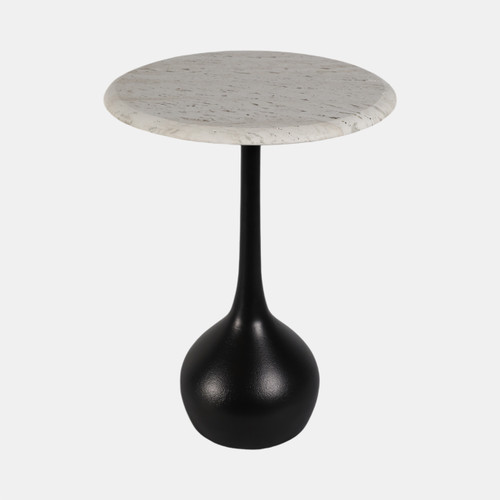 Sagebrook Home 20" Travertine Accent Table Ball Base Wht/blk Wishlist Create New