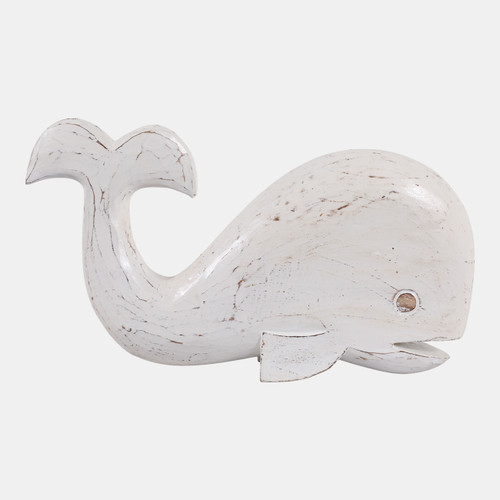 sagebrook home 20x11" Alibizia Wood Whale White Wishlist Create New