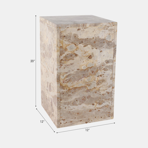 Sagebrook Home 20x12" Marble Pedestal Accent Table Light Leopard Wishlist Create New