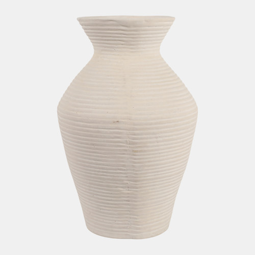 sagebrook home 20x13" Paper Mache Ribbed Vase Ivory Wishlist Create New