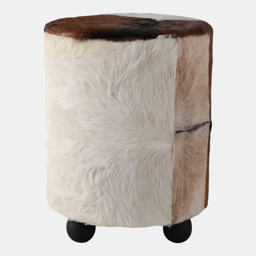 Sagebrook Home 20x16" Hair On Hide Ottoman With Ball Feet Brown Wishlist Create New