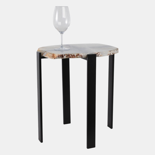 Sagebrook Home 20x18" Raw Edge Agate Accent Table White/black Wishlist Create New