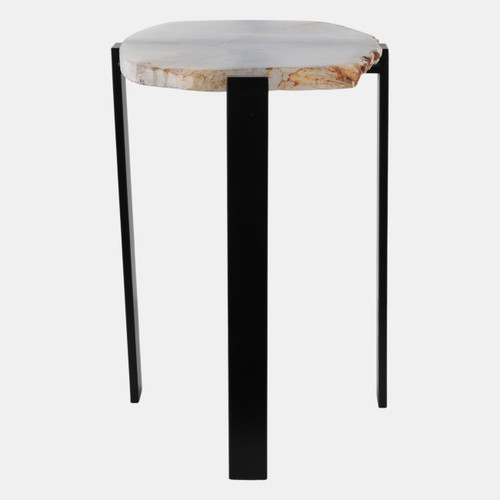 Sagebrook Home 20x18" Raw Edge Agate Accent Table White/black Wishlist Create New