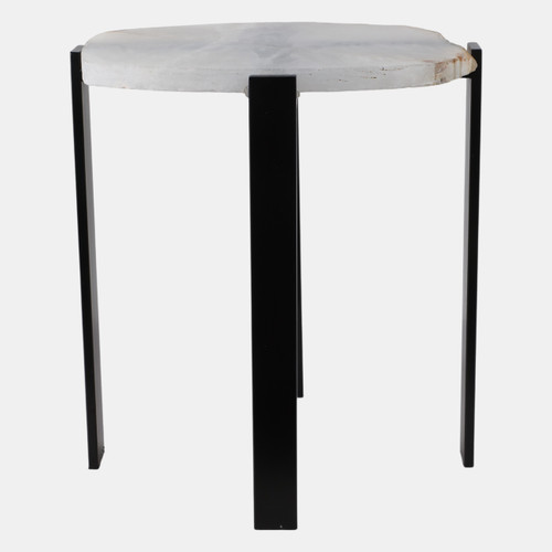 Sagebrook Home 20x18" Raw Edge Agate Accent Table White/black Wishlist Create New
