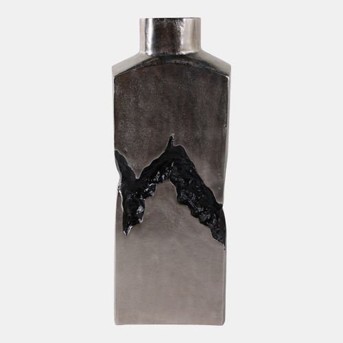 Sagebrook Home 20x7" Carved Middle Metal Vase Silver/ Black Wishlist Create New