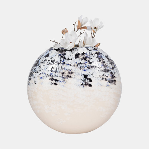 Sagebrook Home 21" Round Metal Vase Arctic Finish White/blue Wishlist Create New