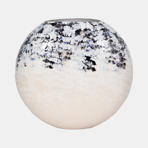 sagebrook home 21" Round Metal Vase Arctic Finish White/blue Wishlist Create New