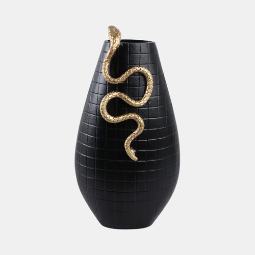 sagebrook home 21x11" Curved Snake On Vase Black/gold Wishlist Create New
