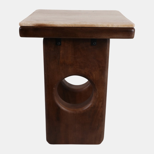 Sagebrook Home 21x16" Rounded Edge Square Accent Table Tan/br Kd Wishlist Create New